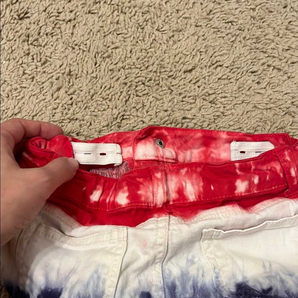 Red, White, and Blue Tie Dye Cat & Jack Kids Shorts- XS - Picture 4 of 4